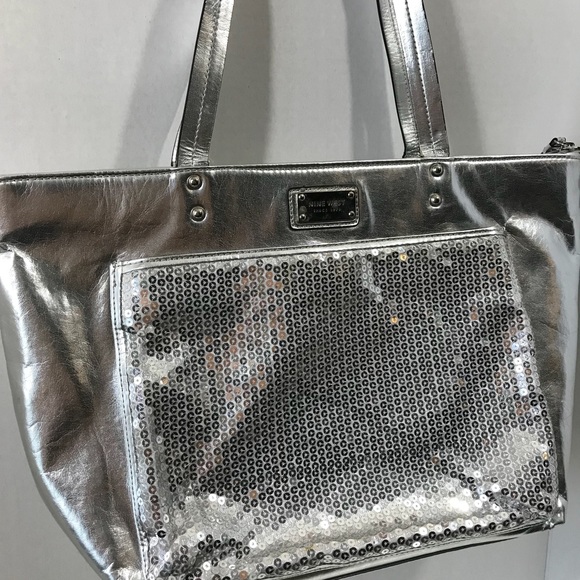 Nine West Silver tote bag glittery sequins - Picture 4 of 8